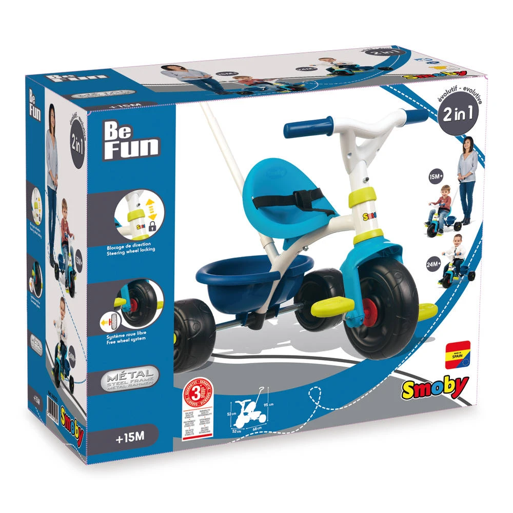 Smoby Be Fun Driewieler - Blauw 6 Smoby Be Fun Driewieler - Blauw - Afbeelding 4