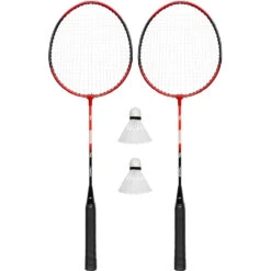 No Brand Avento Badminton Set Met 2 Shuttles - Rood/zwart