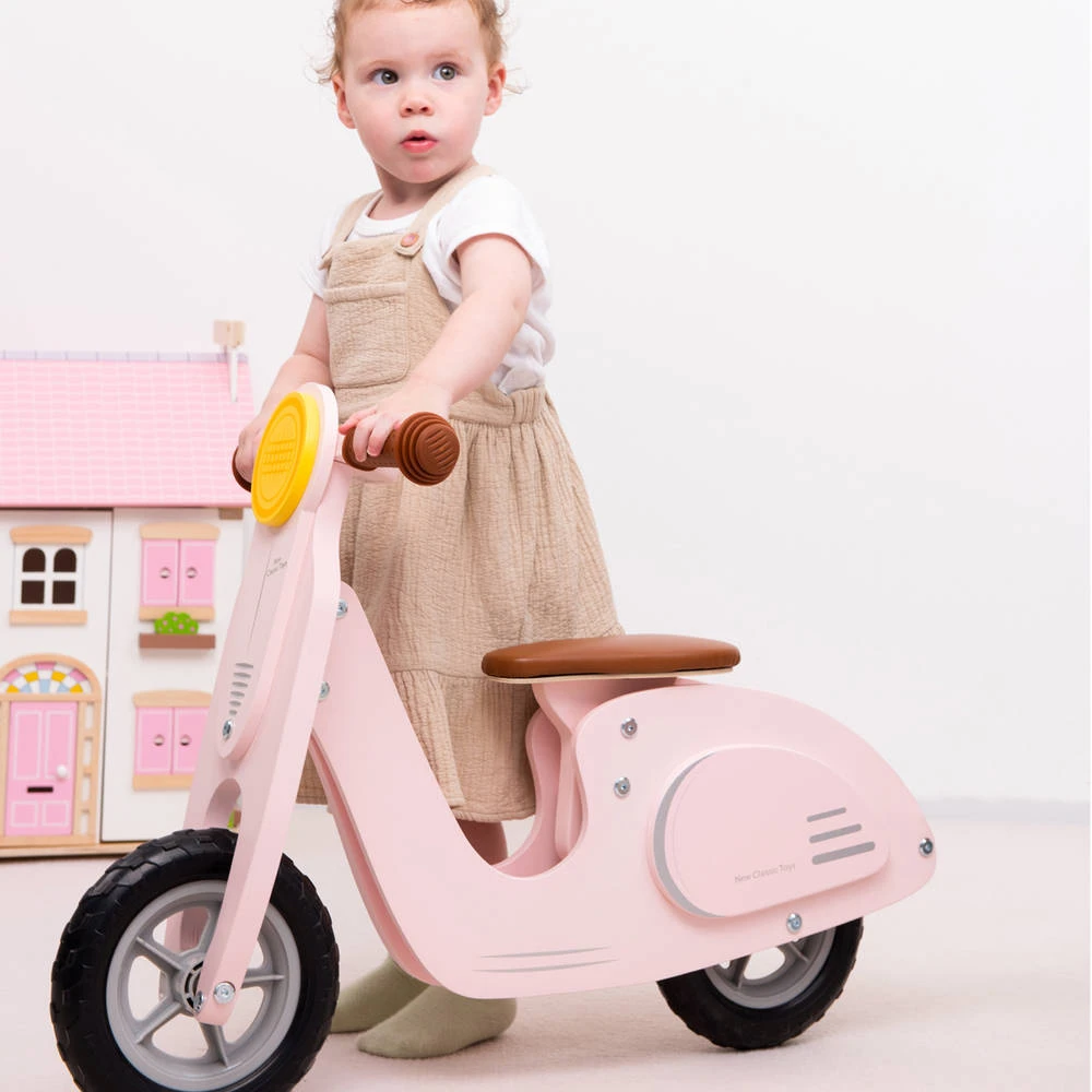 No Brand New Classic Toys Houten Loopscooter - Roze 8 No Brand New Classic Toys Houten Loopscooter - Roze - Afbeelding 6